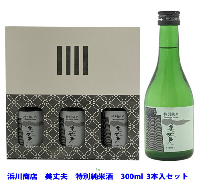 日本酒 浜川商店　美丈夫　特別純米酒　箱入　300ml×3本セット